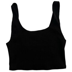 Tiger Mist Black Ribbed Crop Top